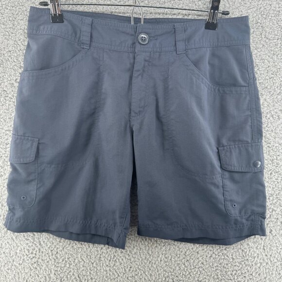 Columbia Women's Cloverdale Cargo Shorts Omni-Shade UPF 50 Size 8 Gray Blue - Picture 1 of 4